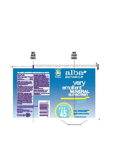 Tube Label (Alba Mineral Sunscreen Sport Spf45 Broad Spectrum Tube Label)